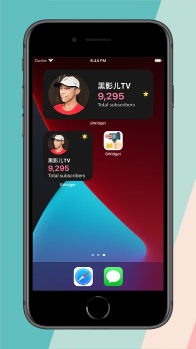创作者组件深色小组件展示粉丝数量变化观察的截图
